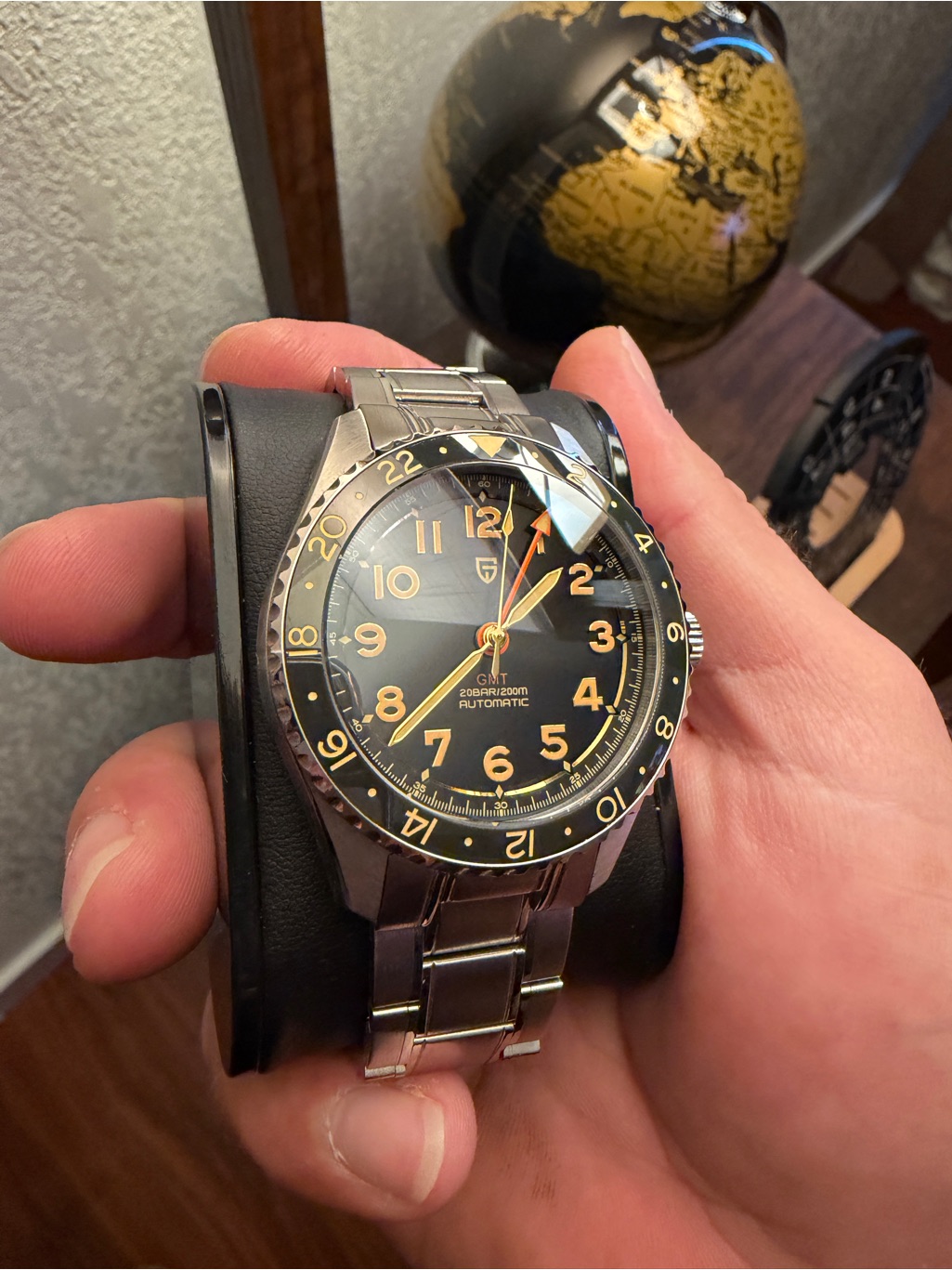 Pagani Design Gmt Automatic Watch In Black And Gold